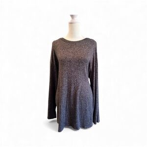 Large Motherhood maternity black gray cross back long sleeve shirt sweater top